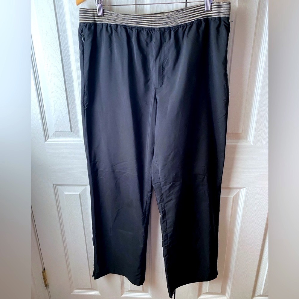 MISSONI Made in Italy Black‎ Satin Wide Leg Joggers Track Pants SZ 54 (44US)